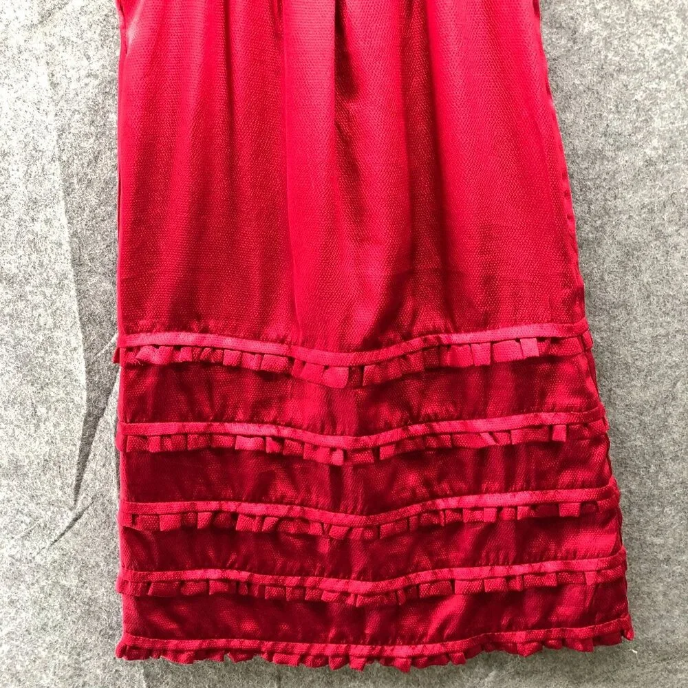 Gap Girls Size‎ 8 Satin Short Sleeve Party Dress Pleated Ruffle Tiered Formal